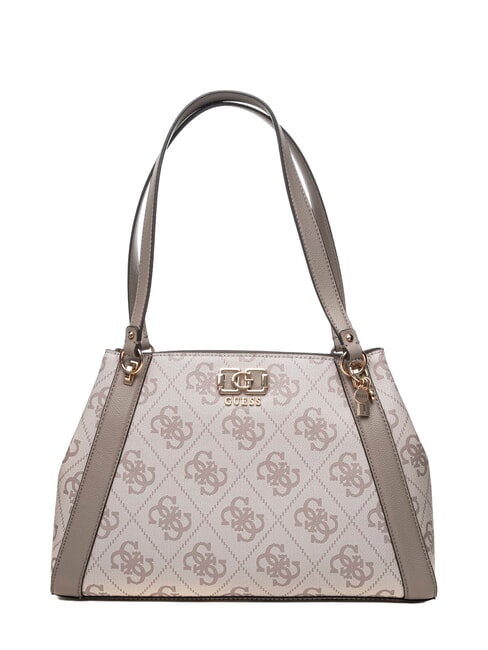 GUESS KARNILLA Bolso de hombro logotipo de color topo oscuro - Bolsos Mujer