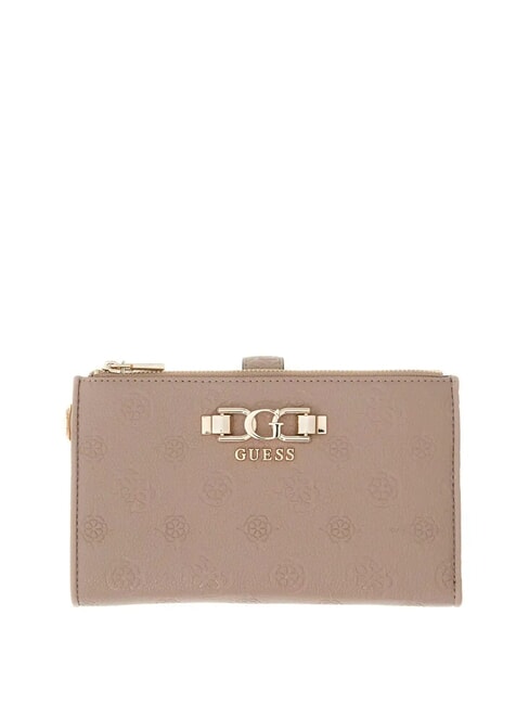 GUESS ANISE SLG Cartera de mujer logotipo de color topo oscuro - Carteras Mujer
