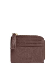 COCCINELLE TASSEL Tarjetero con cremallera en piel martillada - Carteras Mujer