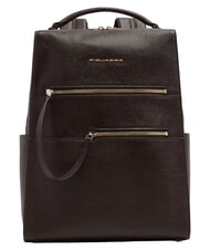 PIQUADRO W140 Mochila de cuero para mujer para port&aacute;til de 14" BROWN - Mochilas para port&aacute;til - 1