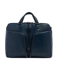 PIQUADRO W143 Malet&iacute;n de cuero para port&aacute;til de 15,6" azul - Maletines de Trabajo - 1