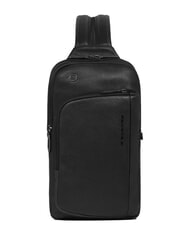 PIQUADRO CRONUS Mochila de cuero de un solo hombro negro - Mochilas para port&aacute;til - 1