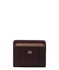 PIQUADRO CIRCLE Cartera compacta de cuero burdeos/rosa - Carteras Mujer - 1