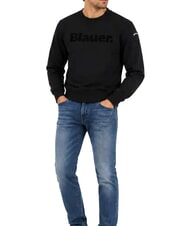 BLAUER CROSBY Sudadera de cuello redondo con logo - Su&eacute;teres de los hombres