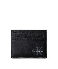 CALVIN KLEIN BOLD PEBBLE Tarjetero de cuero En negro - Carteras Hombre - 1