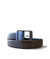 CALVIN KLEIN RECTANGULAR Cintur&oacute;n de cuero reversible negro / ck marr&oacute;n oscuro / mate - Cinturones - 1
