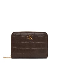 CALVIN KLEIN CK CROC Cartera peque&ntilde;a de cuero plata deliciosa/antigua - Carteras Mujer - 1