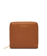 CALVIN KLEIN EMBOSSED LOGO Cartera peque&ntilde;a con cremallera ocre natural - Carteras Mujer - 1