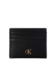 CALVIN KLEIN CK Tarjetero plano de cuero En negro - Carteras Mujer - 1