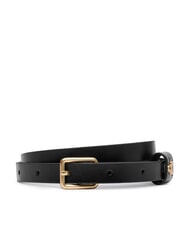 CALVIN KLEIN SQUARE BUCKLE CK Cintur&oacute;n de cuero negro / oro claro antiguo - Cinturones - 1