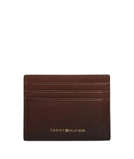 TOMMY HILFIGER TH SEASONAL Tarjetero de cuero marr&oacute;n bru&ntilde;ido - Carteras Hombre - 1