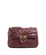 PINKO LOVE PUFF CLASSIC Bolso bandolera en piel de napa Grosella intensa-oro antiguo - Bolsos Mujer - 1