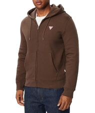 GUESS JEANS SLIM MINI Sudadera con cremallera caf&eacute; oscuro - Sudaderas - 1