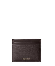 CALVIN KLEIN PREMIUM LEATHER Tarjetero plano de cuero ck marr&oacute;n oscuro - Carteras Hombre - 1