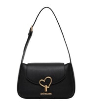 LOVE MOSCHINO HEART TURNLOCK Bolso de hombro negro - Bolsos Mujer - 1