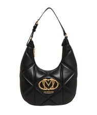 LOVE MOSCHINO EMBOSSED Q Bolso de hombro negro - Bolsos Mujer - 1