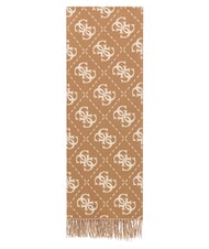 GUESS NOLANA 4G LOGO Bufanda con flecos logotipo de leche marr&oacute;n - Bufandas - 1