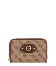 GUESS SAMANTHA Cartera mediana con cremallera. logotipo de caf&eacute; con leche / marr&oacute;n - Carteras Mujer - 1