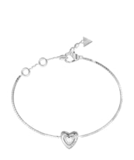 GUESS BELOVED Pulsera con dije en forma de coraz&oacute;n SILVER - Pulseras - 1