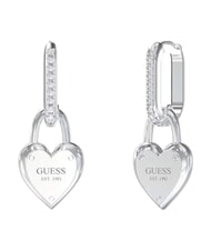 GUESS ALL YOU NEED IS LOVE Pendientes con forma de coraz&oacute;n SILVER - Pendientes - 1