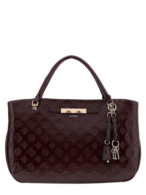 GUESS CARMELLA Bolso de mano con correa para el hombro. logotipo burdeos - Bolsos Mujer