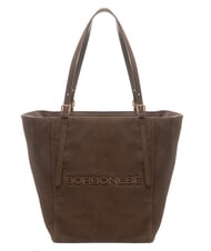 BORBONESE SUEDE LOGO Bolso de compras de hombro cabeza oscura - Bolsos Mujer - 1