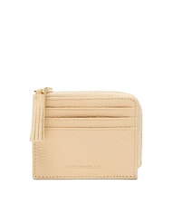 COCCINELLE TASSEL Tarjetero con cremallera en piel martillada abedul - Carteras Mujer - 1