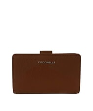 COCCINELLE METALLIC SOFT Cartera en piel texturizada co&ntilde;ac - Carteras Mujer - 1