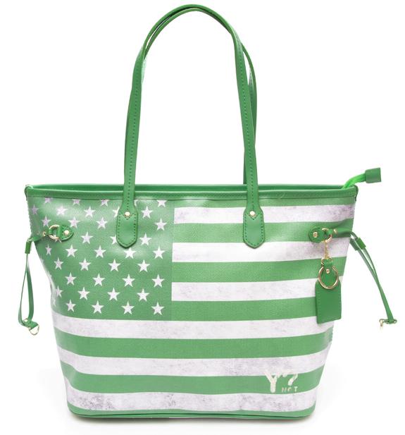 YNOT Flag Color USA Bolso shopper de hombro VERDE - Bolsos Mujer
