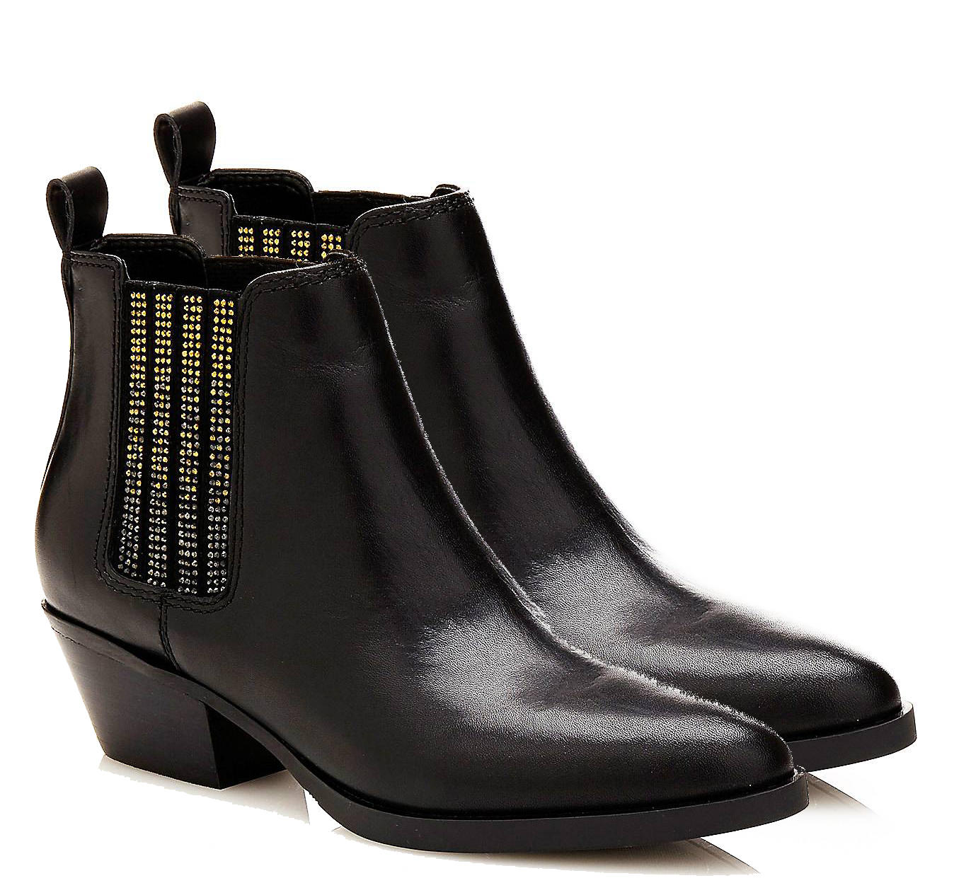 Guess Botines Texan Verla, En Cuero Negro - ¡Compra A Precios De Outlet!