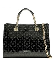 POLLINI Embossed Heritage Bolso de mano, con bandolera, de charol negro - Bolsos Mujer - 1