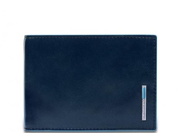 PIQUADRO Cartera Línea BLUE SQUARE, en piel. azul - Carteras Hombre