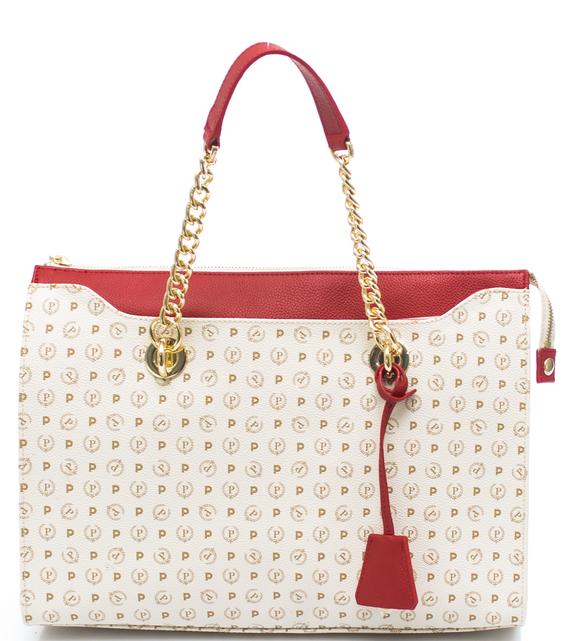 POLLINI Heritage Classic Bolso shopper de mano, con bandolera Marfil / lac - Bolsos Mujer