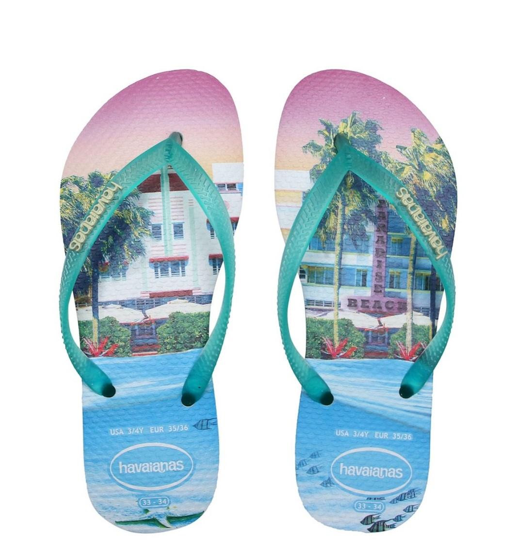 Havaianas Chanclas Slim Paisage Blanco / Ligero / Gre - ¡Compra A Precios  De Outlet!