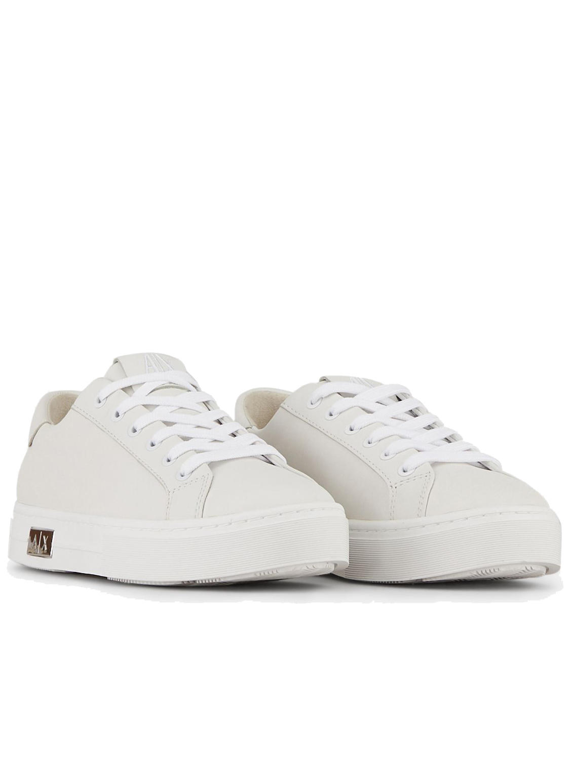 Armani Exchange Zapatillas De Piel Para Mujer Blanco Blanco ¡Compra En Le Sac Outlet!