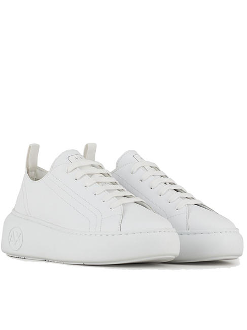 ARMANI EXCHANGE SUPER ACTION Zapatillas de piel con plataforma OP BLANCO - Zapatos Mujer