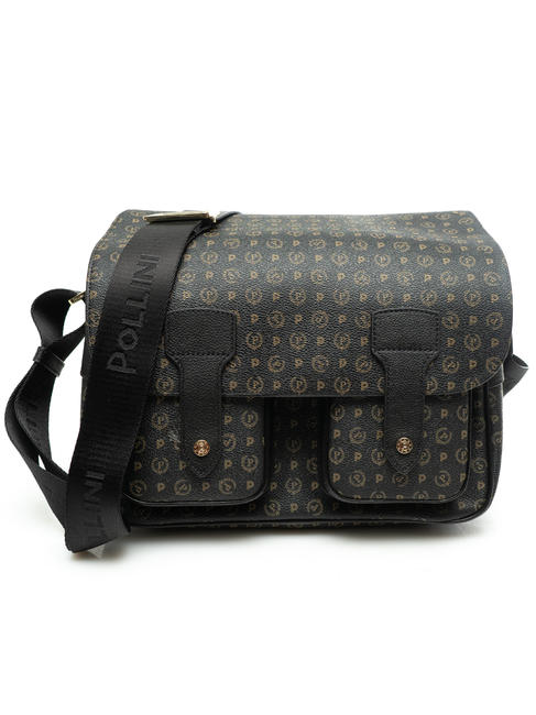 POLLINI Heritage Classic Bandolera, en PVC negro - Bolsos Mujer