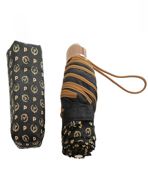 POLLINI  HERITAGE CLASSIC Paraguas plegable negro marrón - Paraguas