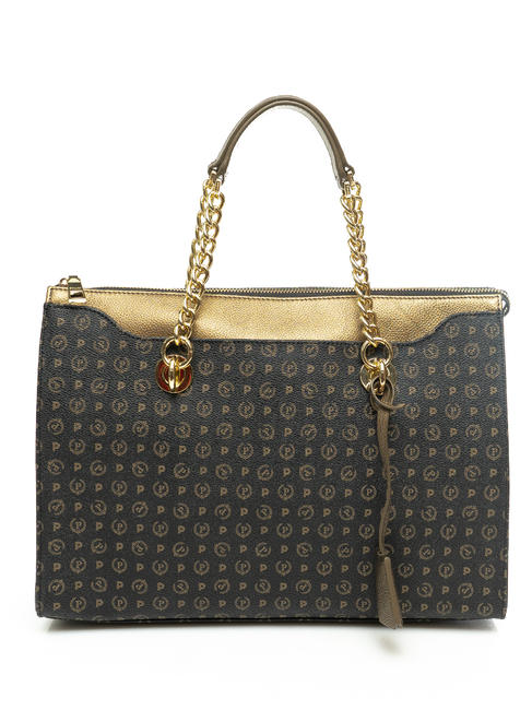 POLLINI Heritage Classic Bolso shopper de mano, con bandolera bronce negro - Bolsos Mujer