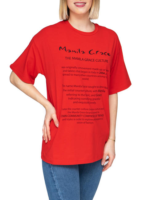 MANILA GRACE  Camiseta con estampado ROJO - camiseta