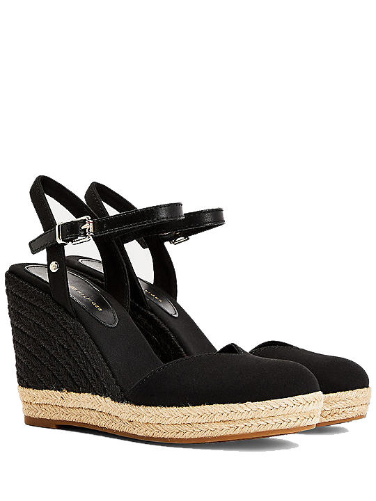 Tommy Hilfiger Sandalias Estilo Alpargatas Altas Negro - ¡Compra A Precios Outlet!