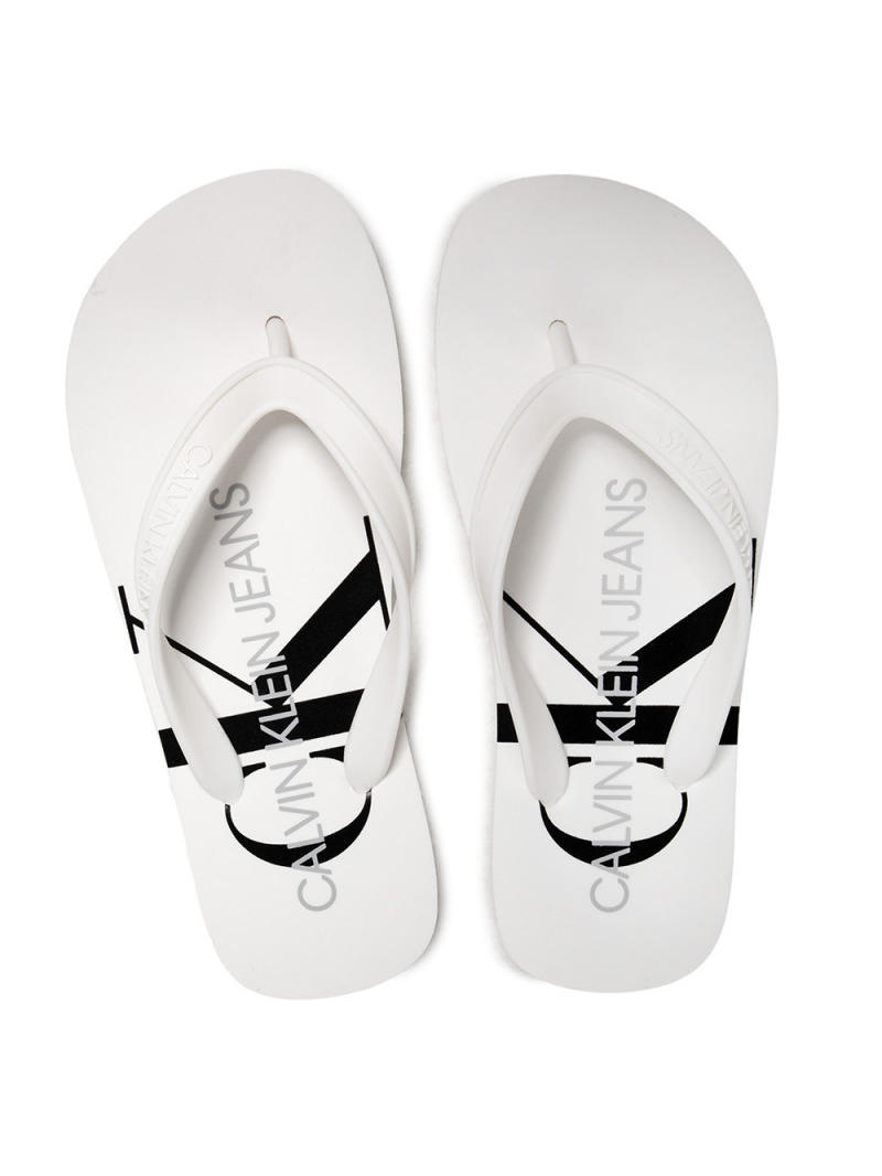 Calvin Klein Ck Jeans Chanclas Mujer Blanco Brillante - ¡Compra A Precios  De Outlet!