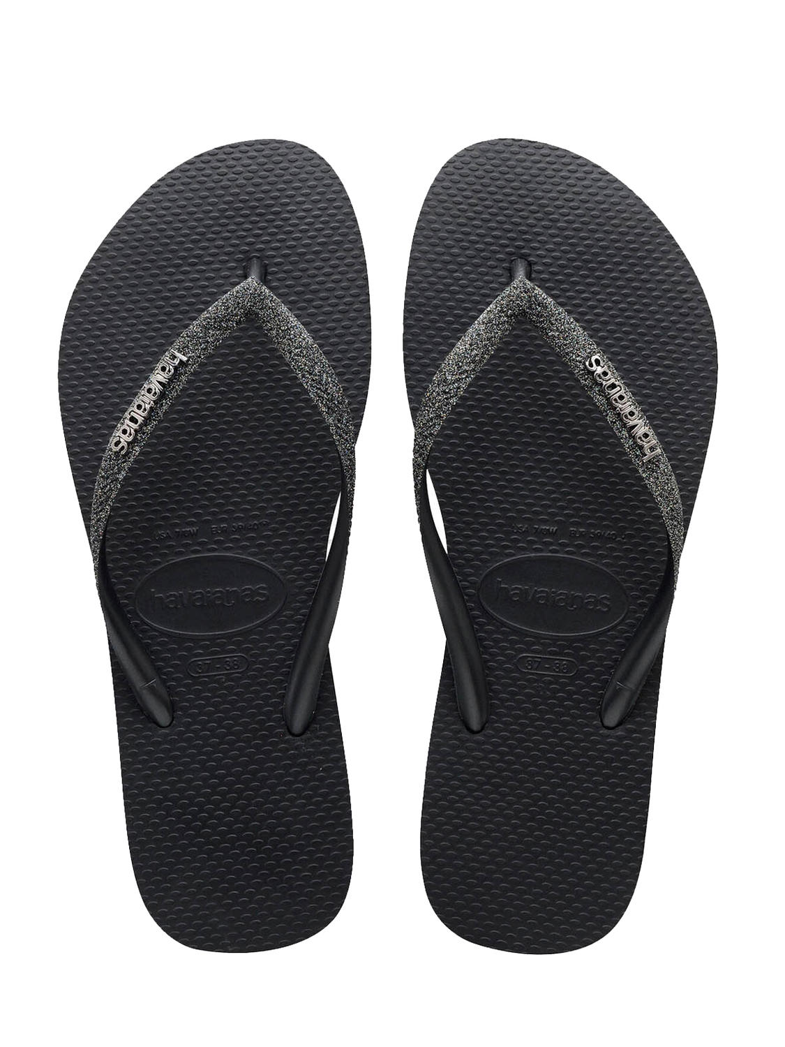 Havaianas Chanclas Finas Negro / Gris Metalizado - ¡Compra A De Outlet!