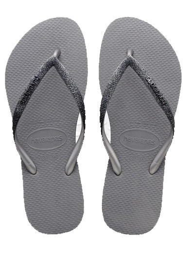 HAVAIANAS SLIM SPARKLE Chancletas acero / gris - Zapatos Mujer