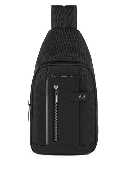 PIQUADRO brief 2 un hombro en tejido reciclado negro - Bandoleras Hombre