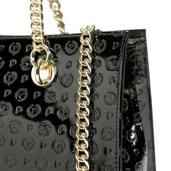 Embossed Heritage Bolso de mano, con bandolera, de charol negro - Bolsos Mujer