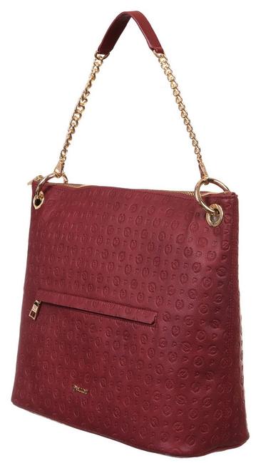 Embossed Heritage Bolso de hombro, con bandolera y llavero Burdeos - Bolsos Mujer
