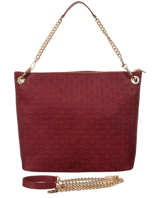 Embossed Heritage Bolso de hombro, con bandolera y llavero Burdeos - Bolsos Mujer