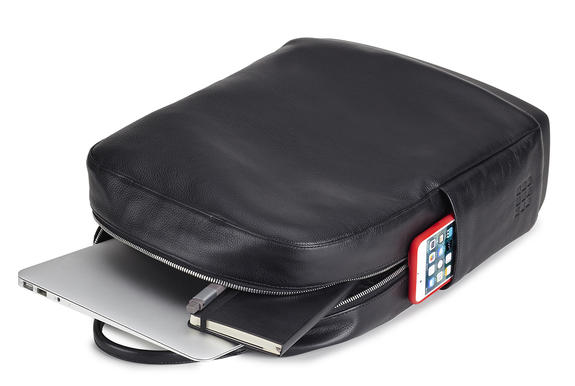 Mochila MOLESKINE CUERO CL&Aacute;SICO, soporte para PC 15 " negro - Mochilas para port&aacute;til