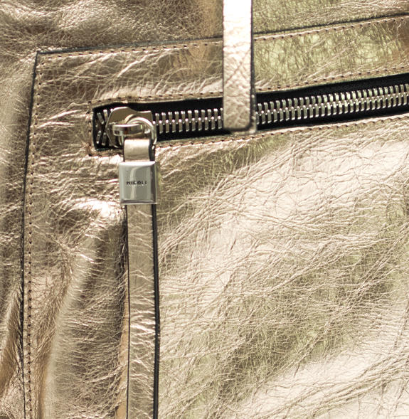 Laminato M Mochila, Made in Italy platino - Bolsos Mujer